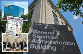 General services administration sign in front of government building