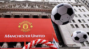 Manchester United Banner with soccer balls