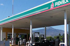 Pemex gas station with roof