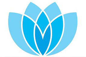 Prodigy finance logo abstract of blue blossoming flower