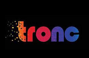 tronc logo several colors against black background